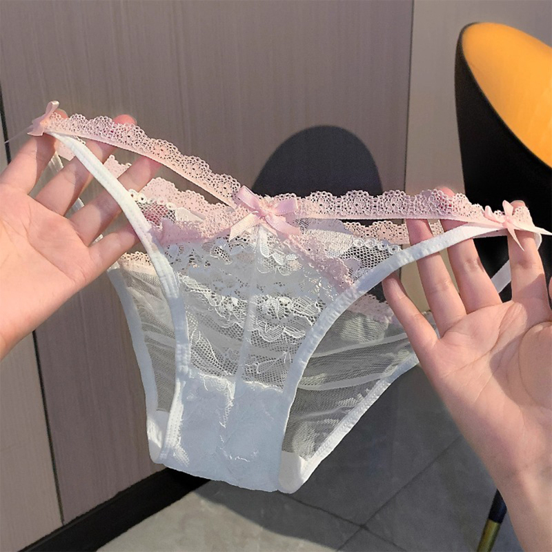 Victoria High-End Pure Desire Lace Panties Women's High-Cut Sexy Low-Waist Hollow-Out Briefs 2025 New Style