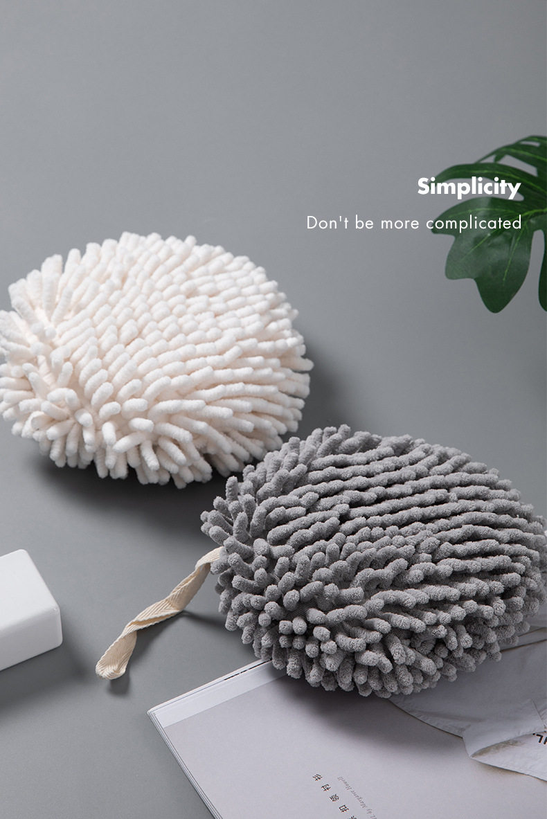 Microfiber Rag Hand Ball Towel Hangable Kitchen Powder Room Absorbent