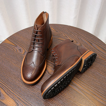 2025 new genuine leather martin boots men's british style