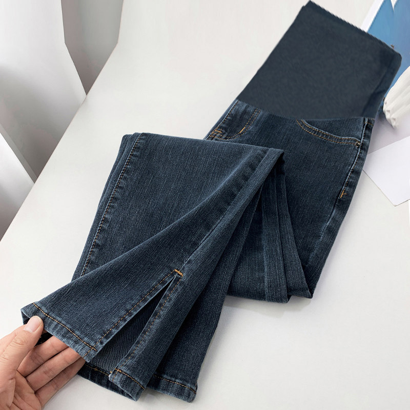 Pregnant women pants spring and autumn wear thin tube trousers in summer small pregnant women jeans