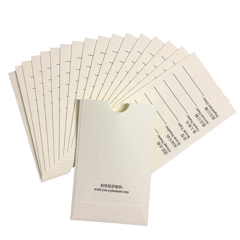 Easy Comeback Paper Products Hotel House Sleeve Custom Upscale Business Paper Pocket Style Card Guesthouse Business Entertainment Clubhouse With House Cardmember Shopping Card Printed Rice Yellow Paper Key Bag House Card Bag Customizable
