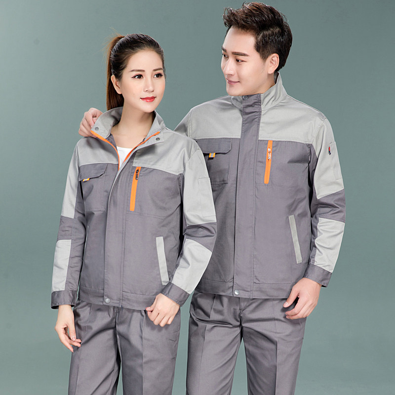 Spring Autumn Work Suit Suit for men and women Long sleeves Abrasion Resistant Petrol Repair Jacket Factory Tooling Custom Print LOGO Labor Conserved