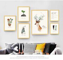 European decorative living room wallpaper retro vertical version large American small wall painting porch size triptych self-adhesive picture painting