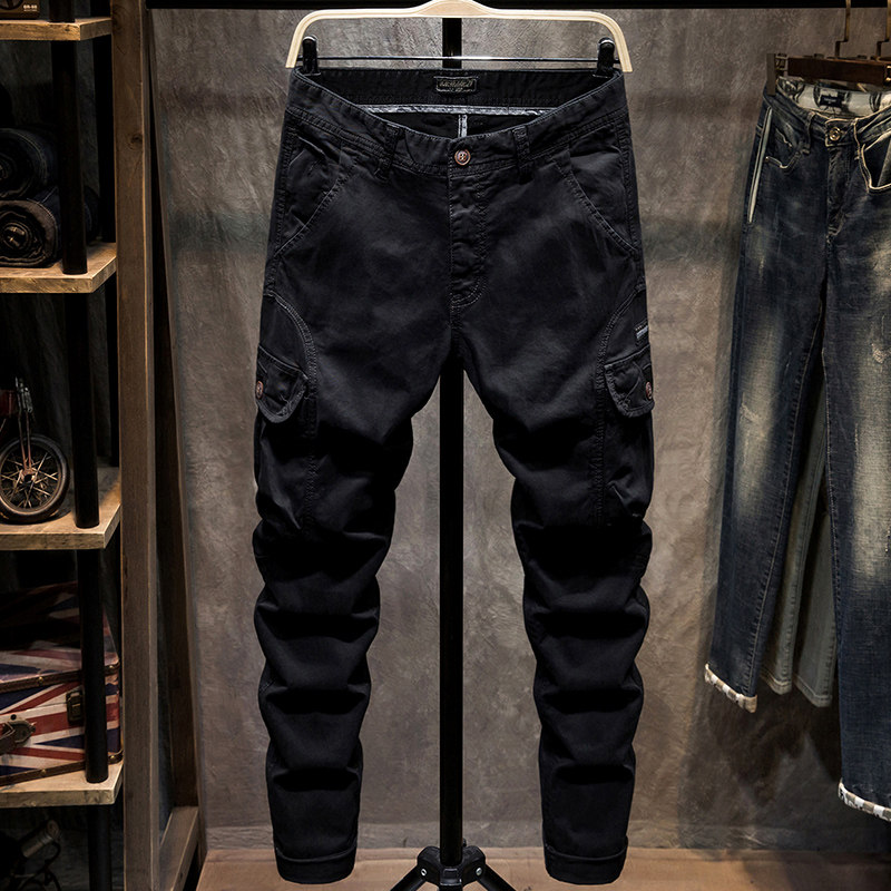 Clothing Pants Men's Boomer Buns Feet Ins Overfire Pants Male Korean version Trend autumn Winter thick Casual Long Pants Men