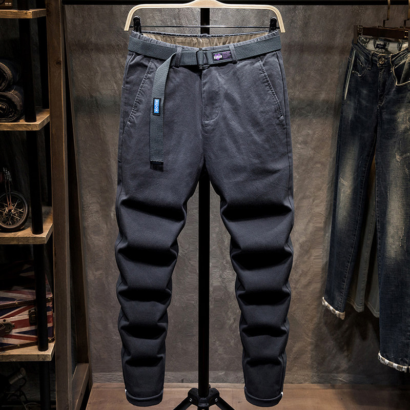 Autumn Winter Thick style casual pants men's body smoke pipe pants male and Korean version Trend handsome 100 hitch men long pants boomers