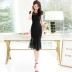 Sườn xám nữ chỉnh sửa đầm đỏ ren nữ 2019 hè mới nữ trang trí body váy đuôi cá nữ tính - Sản phẩm HOT váy nhung đẹp Sản phẩm HOT