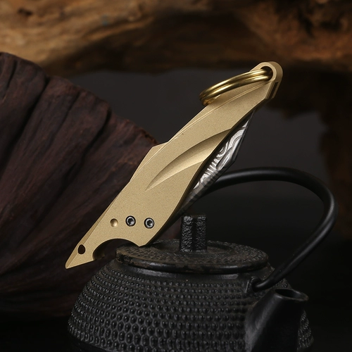 Универсальный латунный маленький брелок, острый портативный складной нож