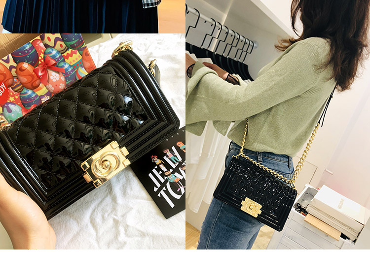 香港潮牌 jellytoyboy 小香风 菱格纹果冻包 挎包 多重优惠折后¥69.68包邮 2色可选