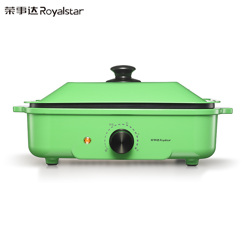 Ronganda Multi-functional cuisine pan Home Two-style electric hot pot barbecue stove Multi-purpose breakfast electric steam boiler square