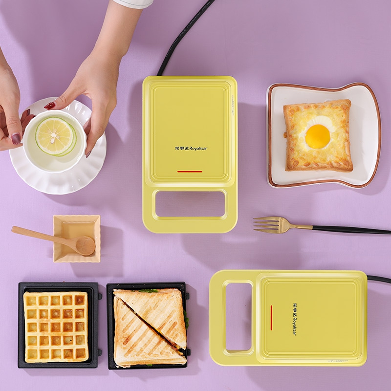 Rongzda Sandwich Breakfast Machine Pancake Household Light Food Machine Waffle Machine Toast Double-sided Demovable Suspension