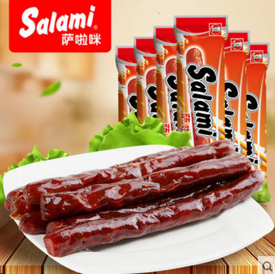 10 packs of Jiangsu-Shanghai-Chinese salads ready-to-eat pork intestine original flavor packaged Enterosalami salami sausage