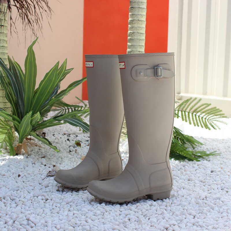 Yi Mengling's Same Style Hun Women's Rain Boots, Black, Fashionable, Multi-Color, Versatile, Long-Tube, Camping, Outdoor Rain Shoes