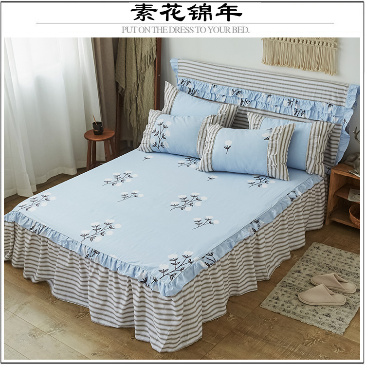 Hàn giường bông váy Simmons giường bông giường tay áo bông bao gồm trong một mảnh cho một giường Li 1.8 / 1.5 / 1.2 m - Váy Petti váy giường