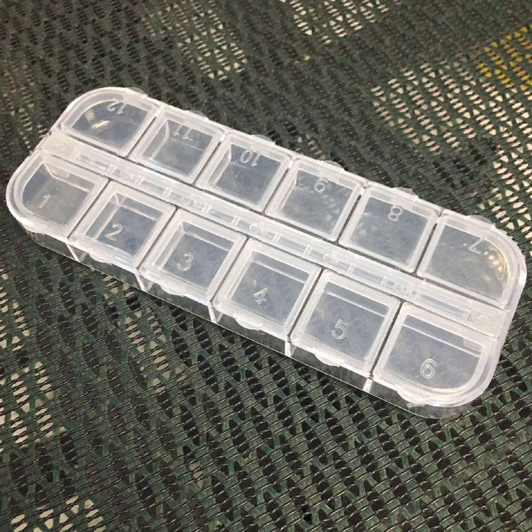 Single open cover 12 grid double row transparent plastic screw box Storage box Jewelry box Nail box Beaded box component parts