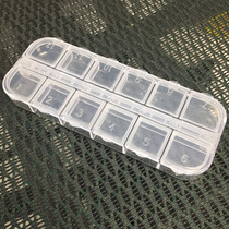 Single open cover 12 grid double row transparent plastic screw box Storage box Jewelry box Nail box Beaded box component parts