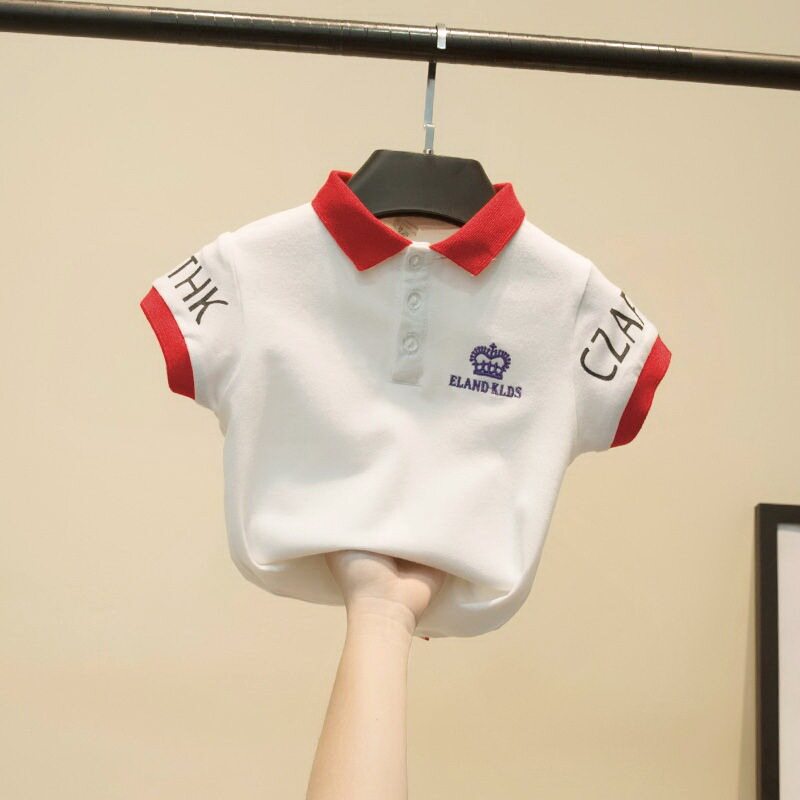 Boy polo shirt baby boy with short sleeve turning in summer clothes 1-3-year-old young boy Rafa Laurenma jersey Korean version Children's T-shirt