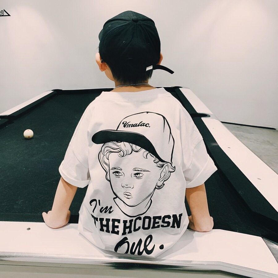 Boys short-sleeved T-shirt summer dress 2021 new middle-aged children's tide brand boy Korean version top T-shirt children's half-sleeved tide