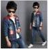 Bộ đồ denim bé trai mùa thu 2018 xuân mới phiên bản Hàn Quốc 10 bé trai đẹp trai quần áo trẻ em 8-12 tuổi quần jean bé gái Phù hợp với trẻ em