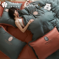 High end 100 bifacial lan fine tencel four pieces of ice silk nude sleeping real silk Summer bed linen summer bed bedding