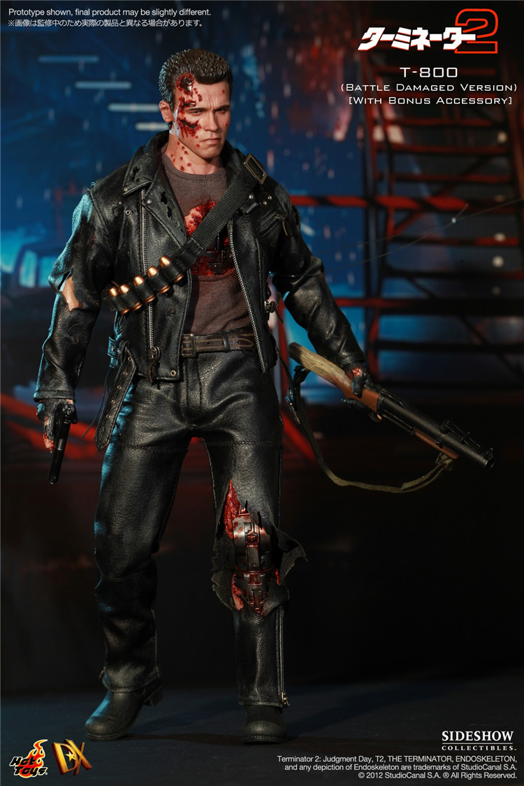 Купить атрибутику Фигурка T800 Теминатор 2 HOTTOYS С Повреждениями Арнольд Шварценеггер мерчандайз