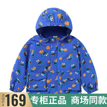 Balabala boy jacket full print 2021 autumn and winter new childrens submachine clothes clear cabin 201321105108