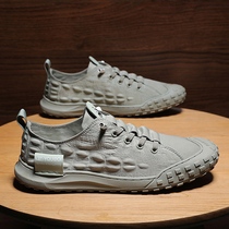 Shanggongmu mens shoes North mystery ice silk crocodile pattern casual shoes Kadenwei bull pilot sneakers four by one