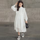 Girls dress 2022 new fashion temperament little fairy mid-length cake skirt girl foreign style parent-child autumn dress