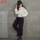 Middle and large girls casual suit 2022 new personality trend sweater overalls two-piece set girl foreign style autumn and winter