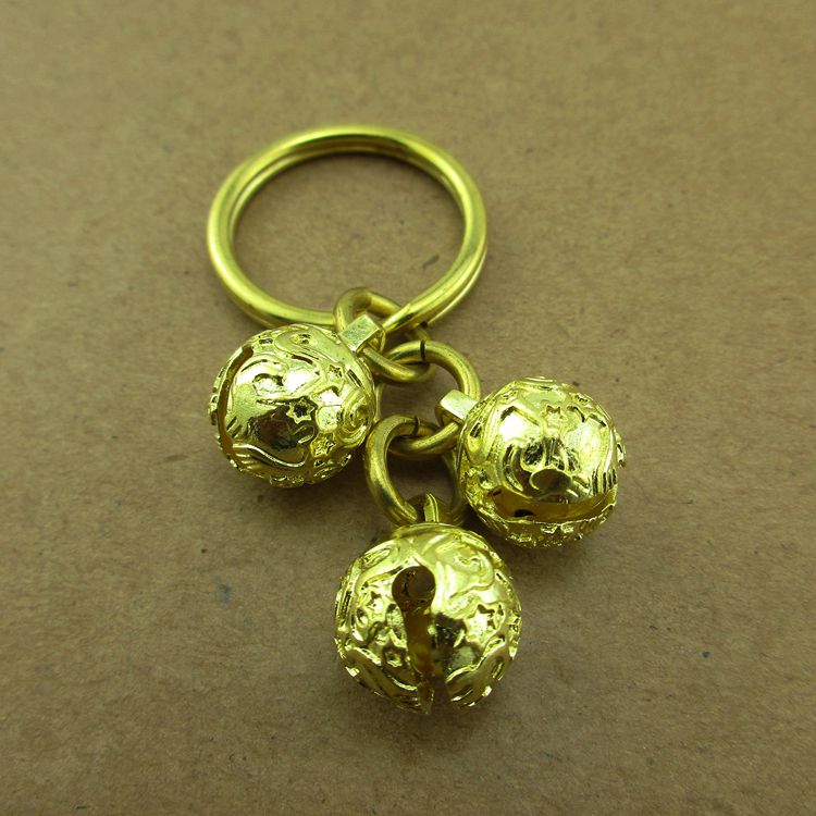 Brass Bells Đồng nguyên chất Móc khóa Eo Mặt dây chuyền Vòng đeo tay ác Vòng chân nhỏ Chuông nhỏ DIY Mặt dây chuyền Mặt dây chuyền - Vòng chân lắc chân nữ handmade