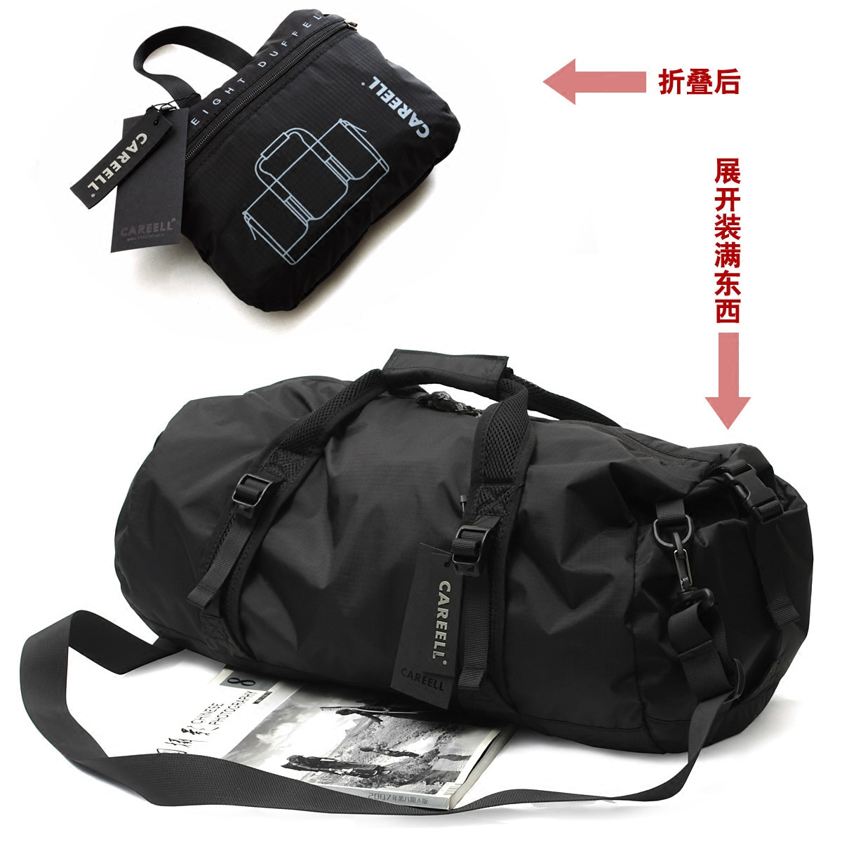 Sports bag men's shoulder bag fitness diagonal cross bag hand casual bag basketball bag football bag waterproof bucket bag