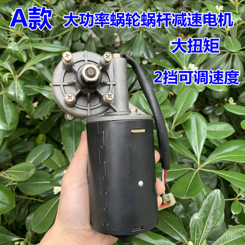Worm gear DC gear motor 24v high-power high-speed motor Self-locking large torque can be positive and negative rotation