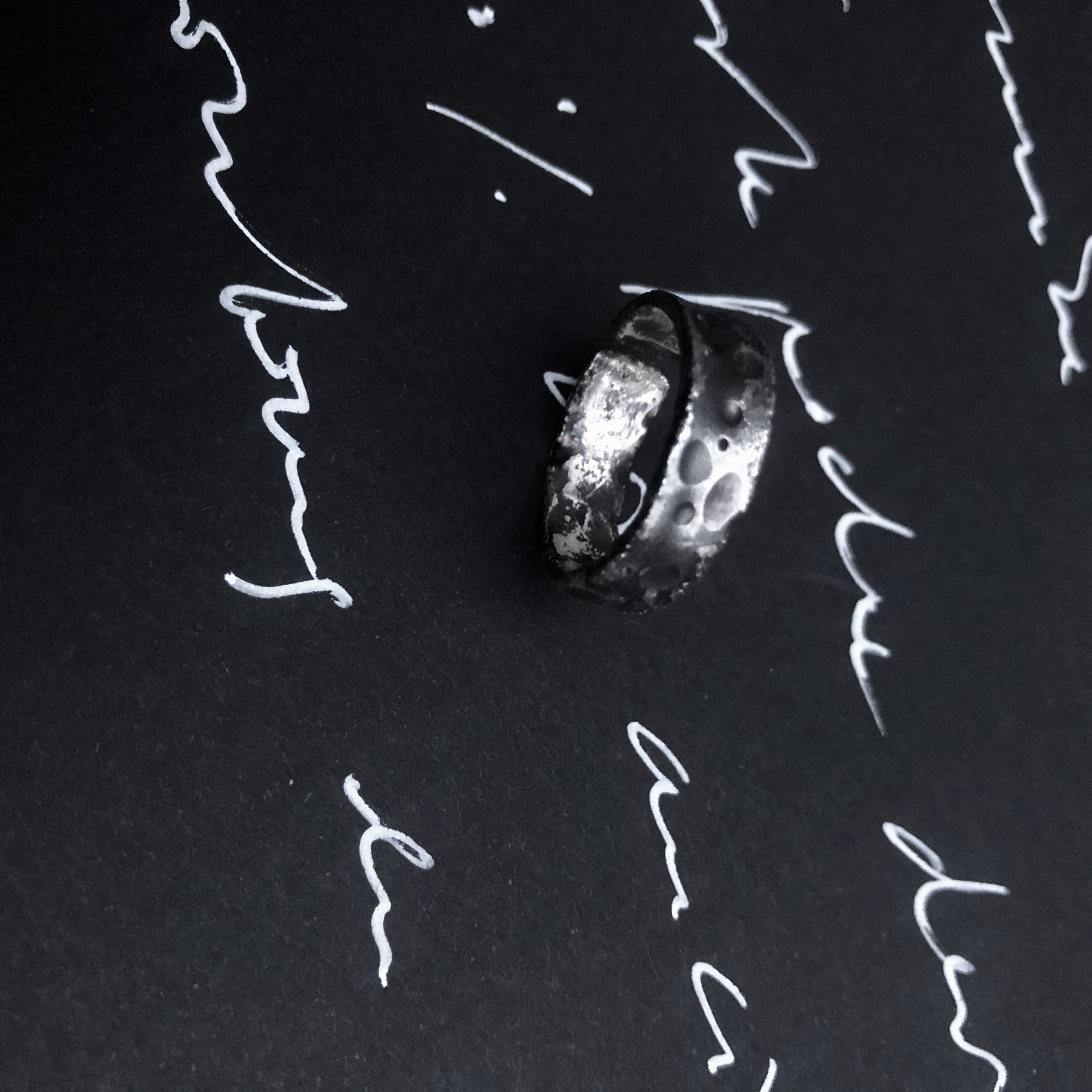 Dark Black Crowdsourced Independent Original Design Meteor Rings
