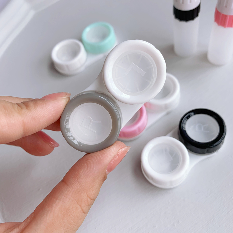 Contact lens box accessories double box transparent color contact box simple portable glasses storage box replacement box