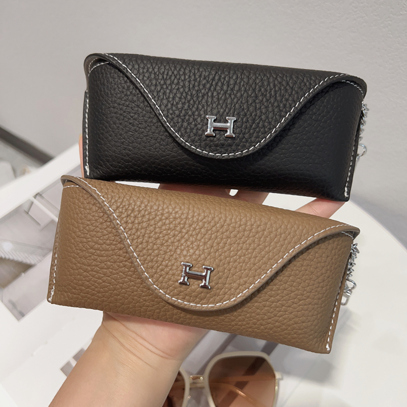 Genuine Leather Bag~High-End, Pressure-Resistant, Portable Sunglasses Storage Bag, Sunglasses Case, Unisex Glasses Bag