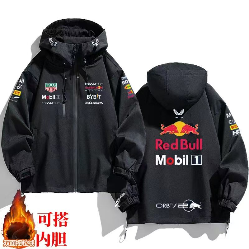 F1 Formula One Racing Team Fan Merchandise: Windbreaker Jacket with Inner Lining for Autumn and Winter