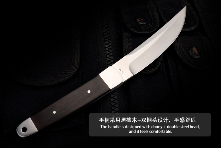 Dụng cụ ngoài trời tự vệ quân sự dao cao độ cứng sống sót dao thép D2 dao hoang dã sống dao cầm tay dao thẳng - Công cụ Knift / công cụ đa mục đích dao đa năng bỏ túi