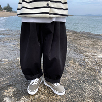 Slightly childrens clothing 2022 new spring style Japanese art loose casual pants 100 hitch children pants children long pants