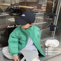 Slightly childlike boys down clothes 2021 new ocean gas day series Children thickened with high-end 90 suede jacket