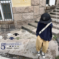 Slightly childrens T-shirt early autumn dress Korean casual cotton long sleeve baby loose coat childrens base shirt