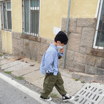 (Spot) Slightly childrens shirt spring and autumn childrens shirt jacket long sleeve fried street Foreign jacket