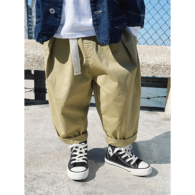 (Spot Speed Hair) slightly child clothing boy pants spring autumn baby loose and thin children tooling casual pants tide