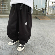 (Spot Speed Hair) slightly childlike 2022 new boy spring clothing casual pants red ocean air long pants sports pants