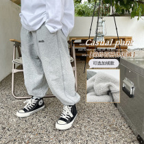 Slightly childrens pants autumn clothing 2021 New Korean baby trousers sports pants childrens casual pants pants
