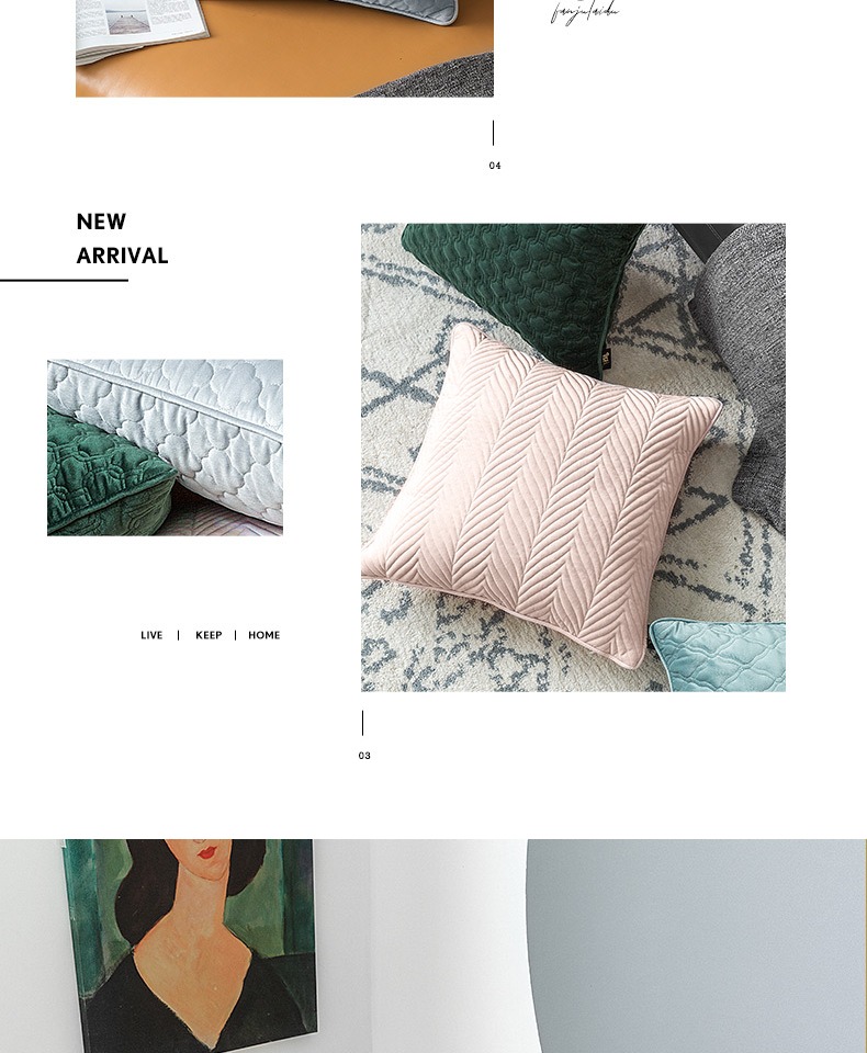Chăn bông thêu ghế sofa Bắc Âu đệm văn phòng gối tựa lưng xe eo đệm gối - Trở lại đệm / Bolsters gối ghế