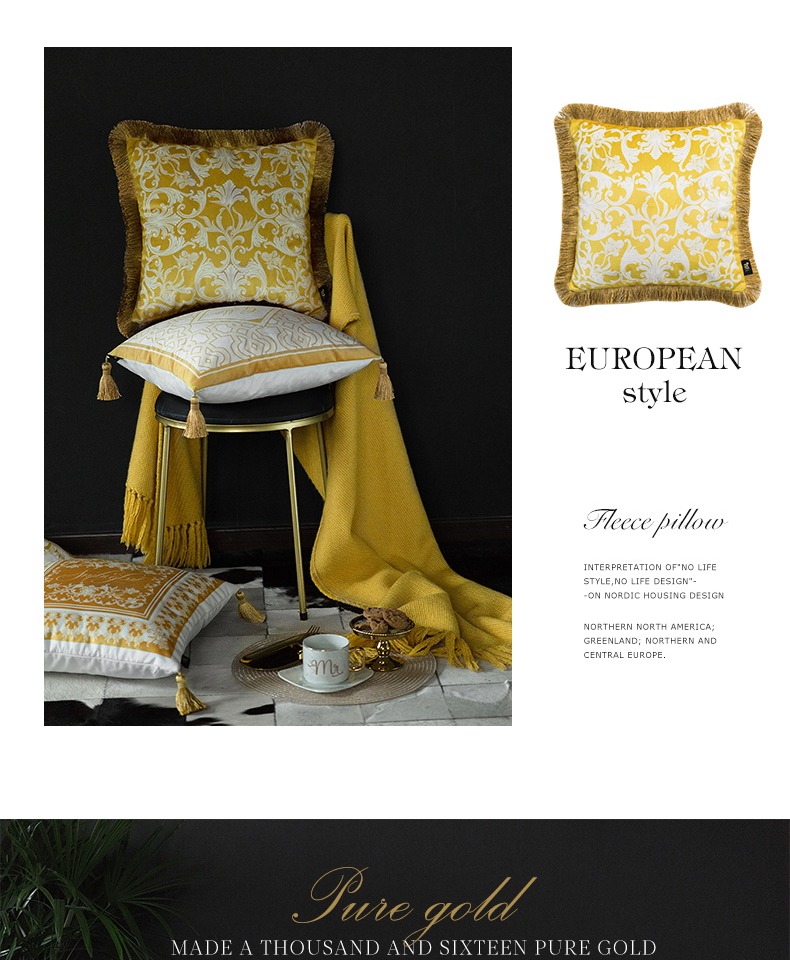 Fanju thái độ gối Mỹ đệm châu Âu retro đầu giường sofa phòng khách tùy chỉnh tua gối gối - Trở lại đệm / Bolsters gối đệm ghế