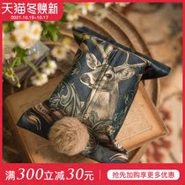 Fan Ju attitude elk American plush light luxury car tissue box living room tissue cover household tissue bag fabric