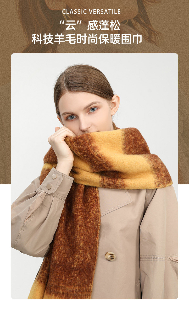 VVC 云感蓬松科技含羊毛时尚保暖披肩围巾 天猫优惠券折后￥49包邮（￥128-79）4色可选