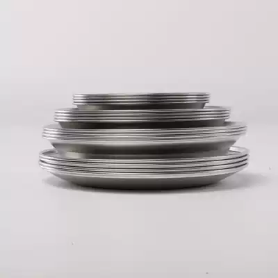 TNR outdoor stainless steel plate Bowl 20-piece camping tableware self-driving camping barbecue tray home
