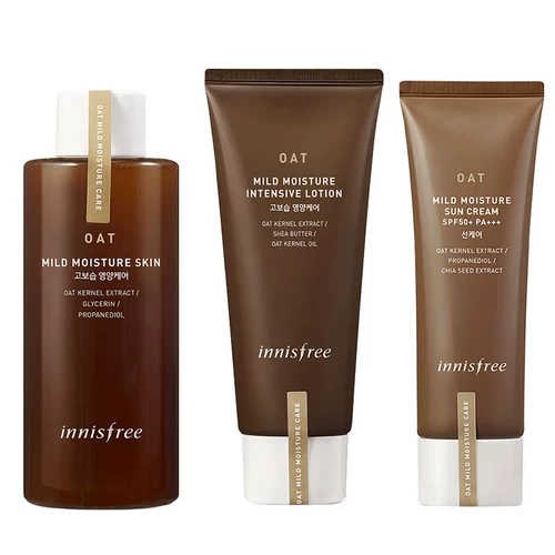 Innisfree, мягкий увлажняющий тонер, молочко, комплект, защита от солнца