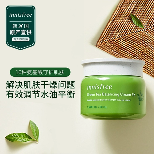 Innisfree, увлажняющий освежающий обезжиренный крем, экстракт зеленого чая, 50 мл